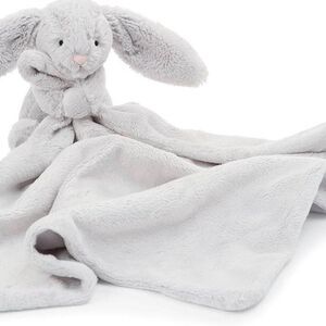 JELLYCAT Bashful Grey Bunny Lovey Blanket in Light Gray